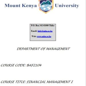 MKU Financial Management 1
