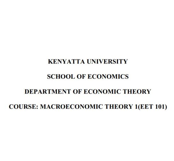 Macroeconomics Theory 1 EET 101 Pdf notes