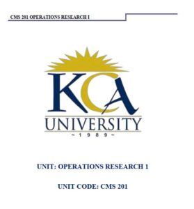 Operations Research 1