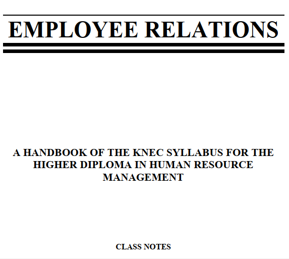Employee relation pdf class notes
