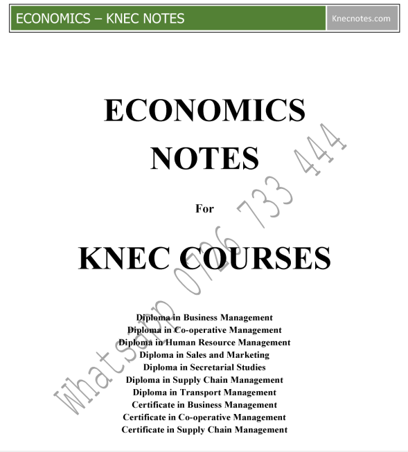 Economics KNEC Diploma