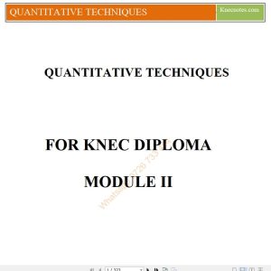 Quantitative Techniques(QT) notes KNEC Diploma