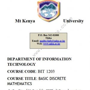 Basic Discrete Mathematics pdf notes