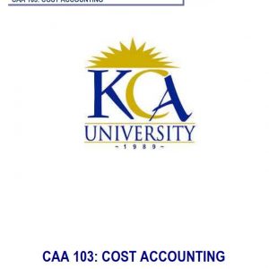 KCA COST ACCOUNTING NOTES