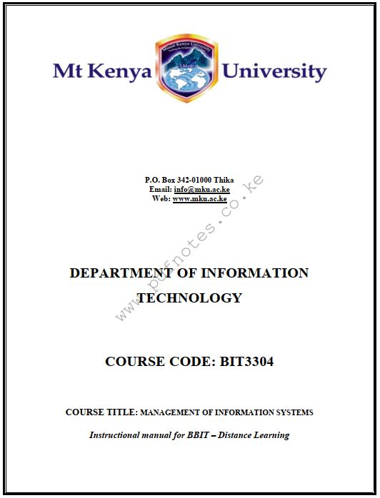 Management of Information Systems notes