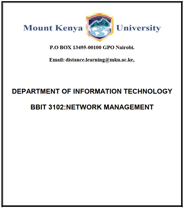 Network Management notes