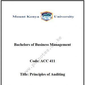 Principles of Auditing notes MKU