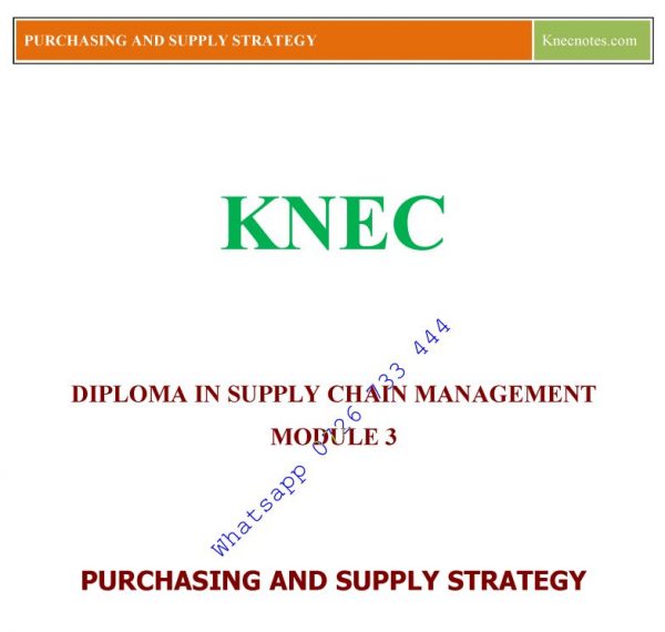 Purchasing and Supply Strategy KNEC notes