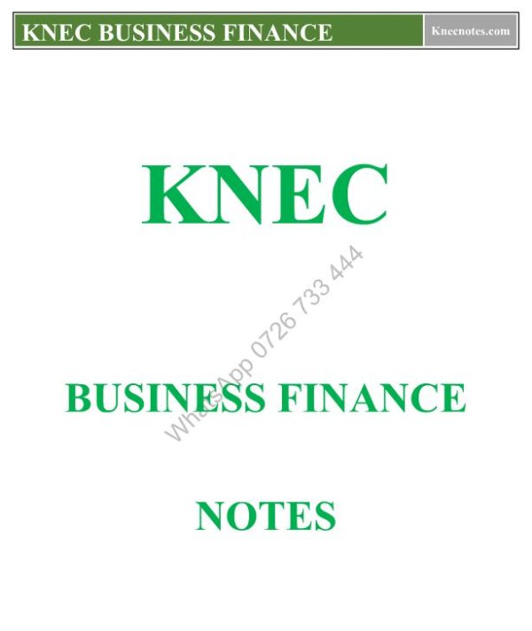 knec business finance notes