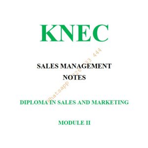 Sales Management notes pdf knec