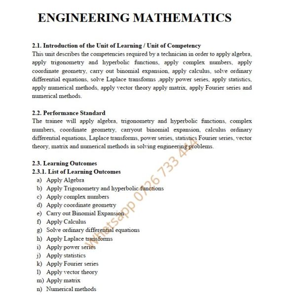 Engineering Mathematics notes Level 6 CDACC