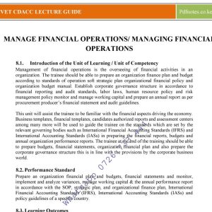 Managing Financial Operations notes