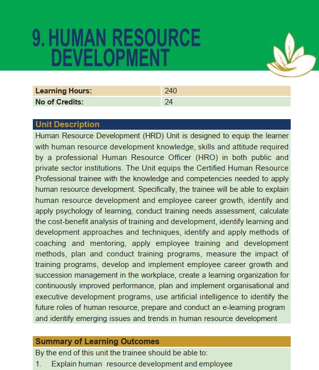 Human Resource Development CHRP