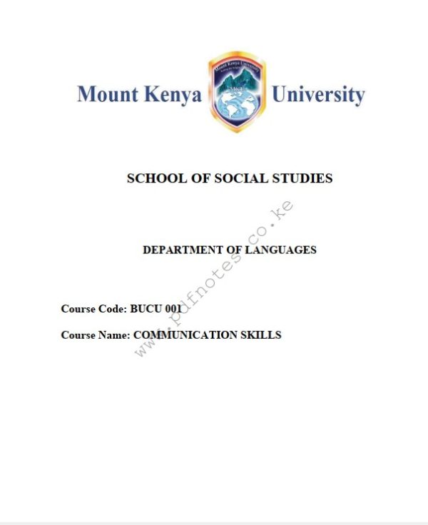 MKU Communication Skills notes