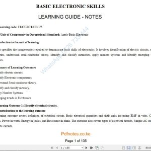 Demonstrate Basic Electronics Pdf notes Level 5 TVET CDACC CBET