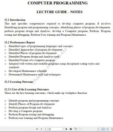 Develop Computer Program Pdf notes Level 6 TVET CDACC CBET - pdf notes