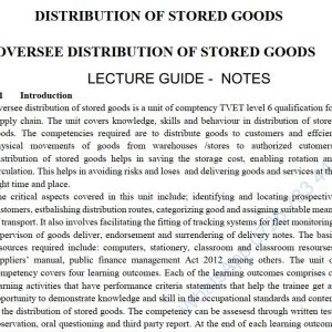 Distribution of Stored Goods Pdf notes Level 6