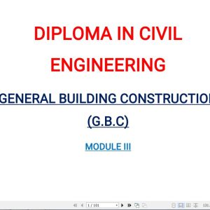 General Building Construction (G.B.C) Pdf notes KNEC