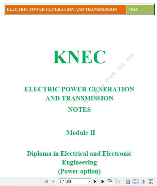 Electric Power Generation and Transmission