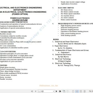 Power Electronics notes for Diploma in electrical and electronics engineering