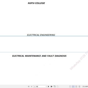 Electrical Maintenance and Fault Diagnosis Pdf notes KNEC