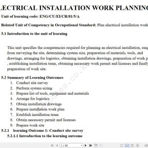 Electrical Installation Work Planning