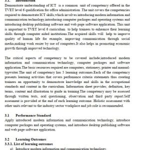 ICT Skills/Demonstrate ICT Skills Pdf notes TVET CDACC Level 6 CBET