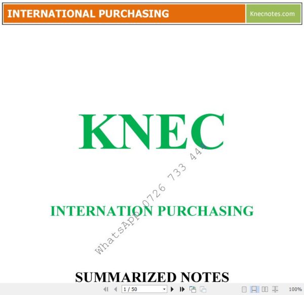 International Purchasing Knec notes
