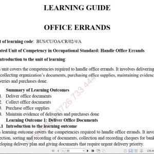 Office Errands Pdf notes TVET CDACC Level 4