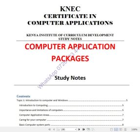Computer Applications Packages Pdf notes KNEC - pdf notes