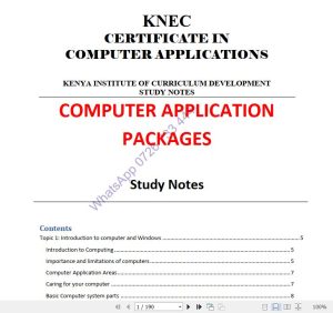 Computer Applications Packages Pdf notes KNEC - pdf notes