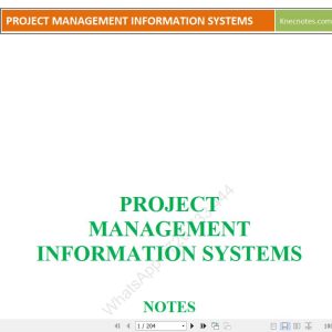 Project Management Information Systems (PMIS) Pdf notes