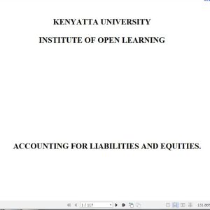 Accounting for Liabilities & Equities Pdf notes