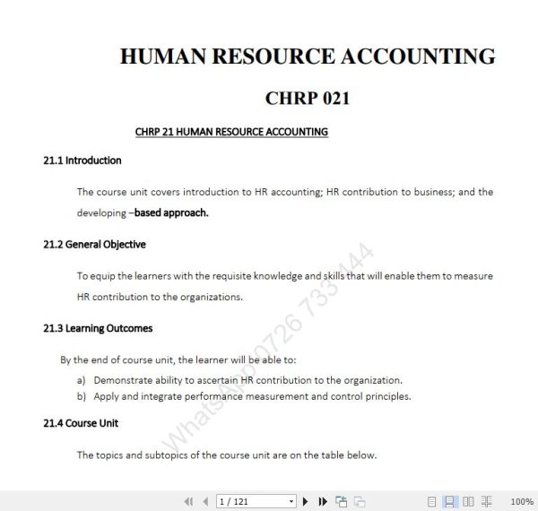 Human Resource Accounting Pdf notes CHRP