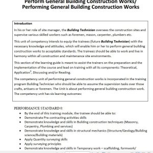 Perform General Building Construction Works