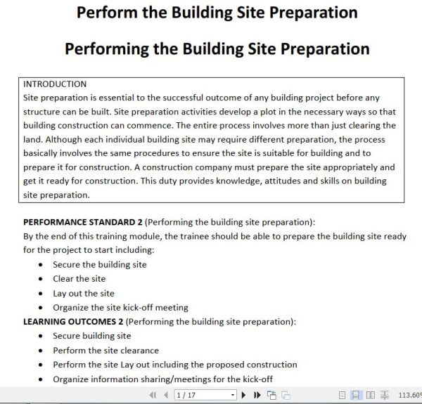 Perform the Building Site Preparation
