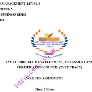 Manage Business Risks Level 6 TVET CDACC November/December 2023 Past Assessment Papers