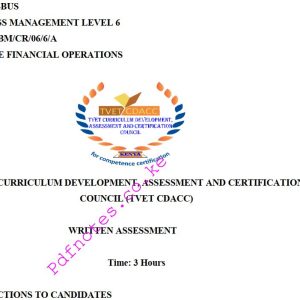 Manage Financial Operations Level 6 TVET CDACC November/December 2023 Past Assessment Papers