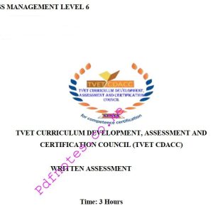 Business Management Level 6 Past Assessment Papers