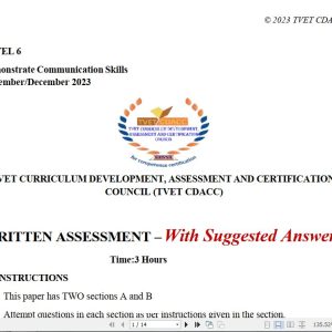 Demonstrate Communication Skills Level 6 November/December 2023 Past Assessment Papers With Marking Scheme