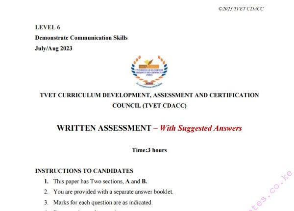 Communication Skills L6 JulyAugust 2023 With suggested Answers