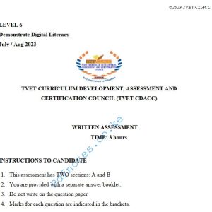 Demonstrate Digital Literacy Level 6 July/Aug 2023 Past Assessment Papers