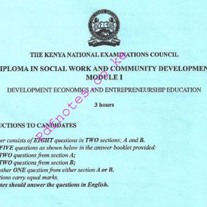 KNEC Development Economics & Entrepreneurship Education Past Papers