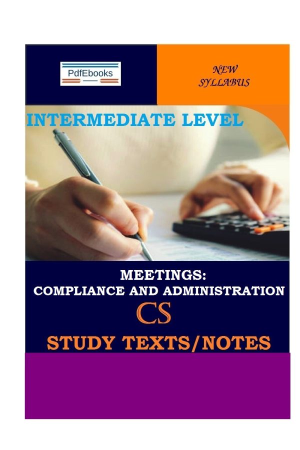 Meetings: Compliance and Administration Pdf study notes