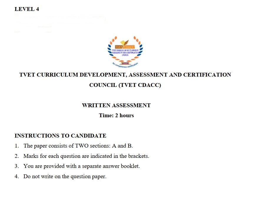 Basic Unit of Competency level 4 Past assessment papers