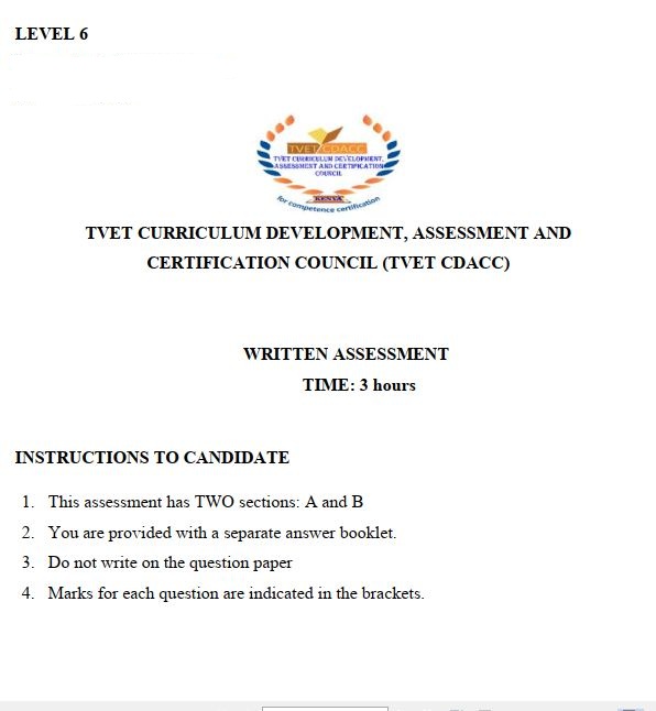 Basic Unit of Competency level 6 Past assessment papers