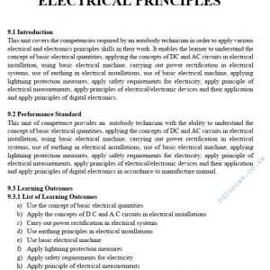 Electrical and Electronics Principles Pdf notes TVET CDACC Level 6 (Autobody)