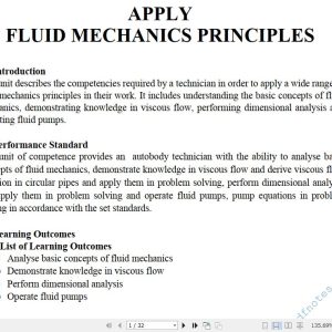 Fluid Mechanics Principles Pdf notes TVET CDACC Level 6 (Autobody)