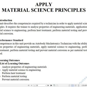 Material Science Principles Pdf notes TVET CDACC Level 6 (Autobody)