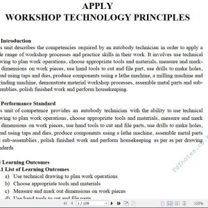 Workshop Technology Principles Pdf notes TVET CDACC Level 6